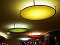 Bathhouse, ceiling hangings with birds and the lamps of the wall-hangings